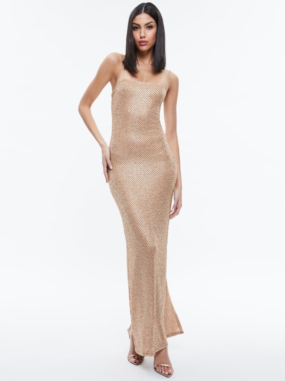 ALICE + OLIVIA FIFI EMBELLISHED MAXI DRESS